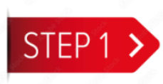 Red arrow pointing to the right that has the words Step 1 inside of it.